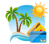 Palm trees with cards